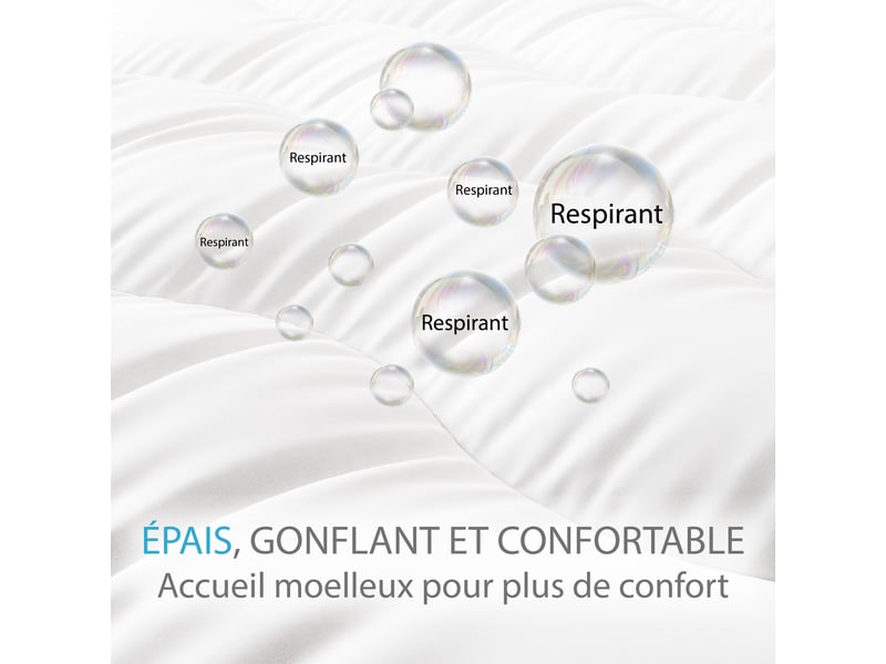  Casabel surmatelas nuage 150 x 200 cm en microfibre, confort optimal, moelleux et respirant  - Conforama C