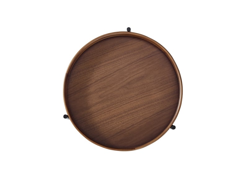 Table d’appoint ronde à double plateau, bois massif et métal, 44x44x48 cm, montage facile - Conforama D