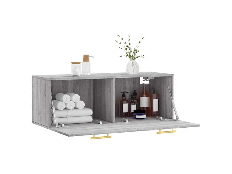 Armoire murale salon sonoma gris 100x36,5x35cm bois d'ingénierie shl3575  - Conforama D