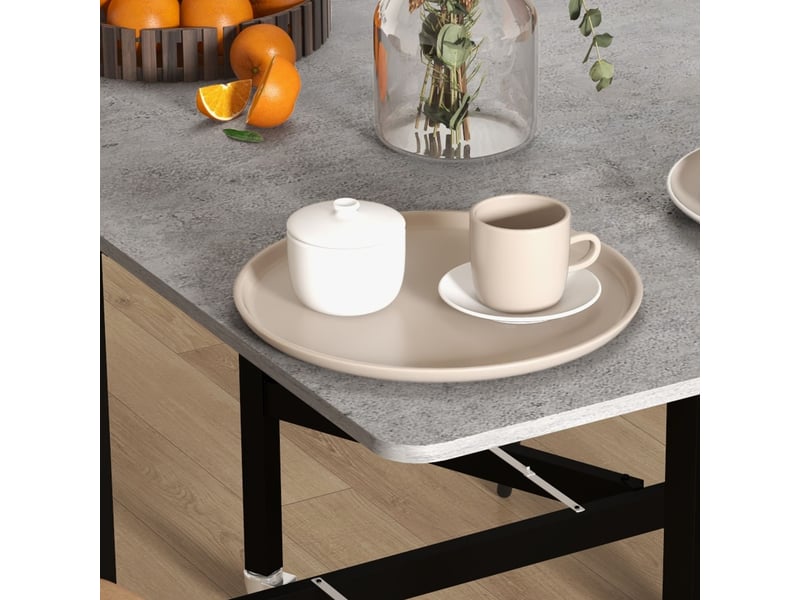  Table et chaises, structure métal, extensible et pliante, roulettes, surface facil d'entretien, 0x10personnes  - Conforama B