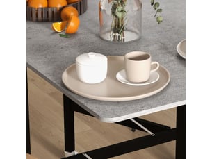 Table et chaises, structure métal, extensible et pliante, roulettes, surface facil d'entretien, 0x10personnes