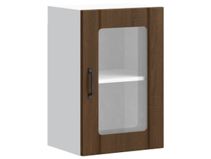 Armoire murale de cuisine et porte en verre lucca chêne marron shl6964