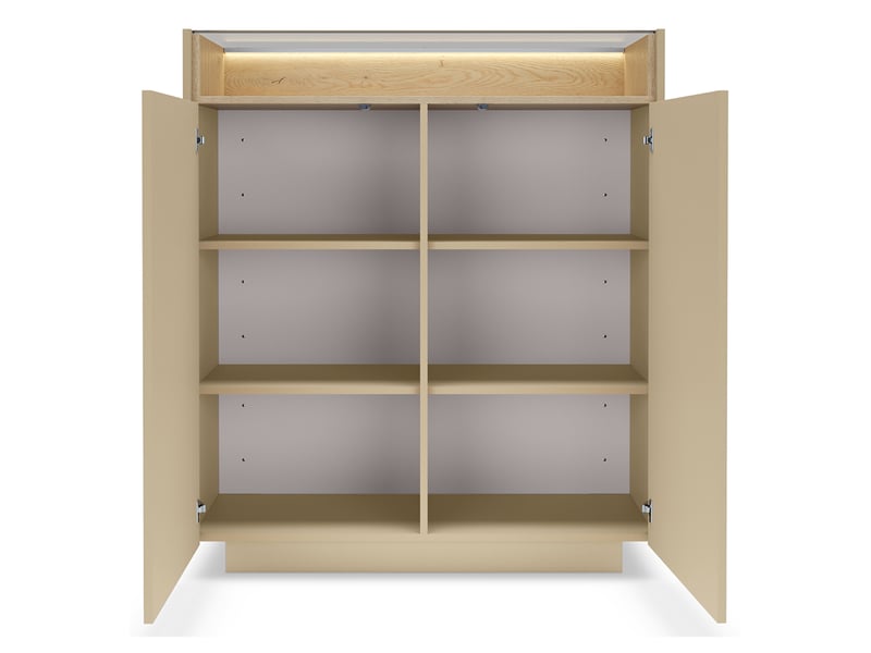  Buffet halane, enfilade 4 étagères, 103x40x119h cm beige Halane - Conforama E