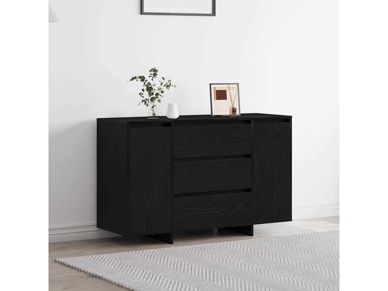  Buffet - bahut - meuble de rangement chêne noir 120 x 41 x 75 cm bois d'ingénierie  - Conforama B
