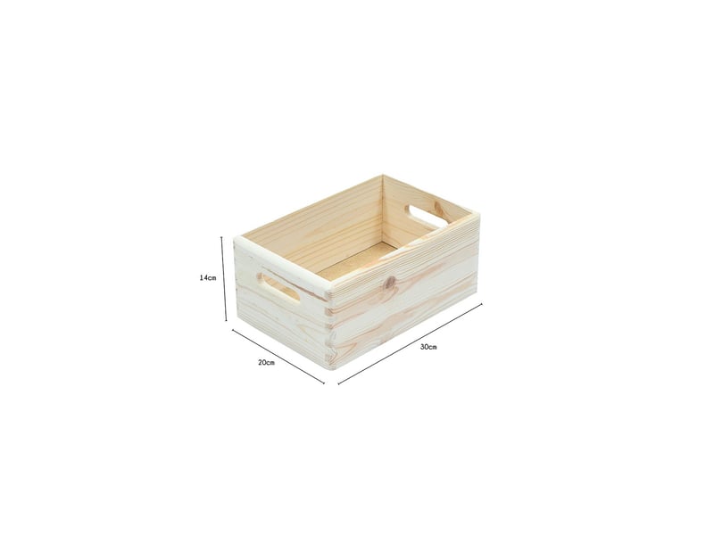 Lot 3 caisses de rangement en pin 30 x 20 x 14 cm 62552L - Conforama C