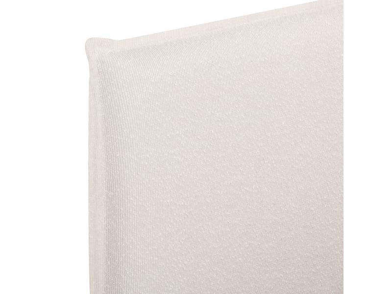  Lit double 180x200 cm hydraulique avec grand espace de rangement bouclé blanc sans matelas  - Conforama D