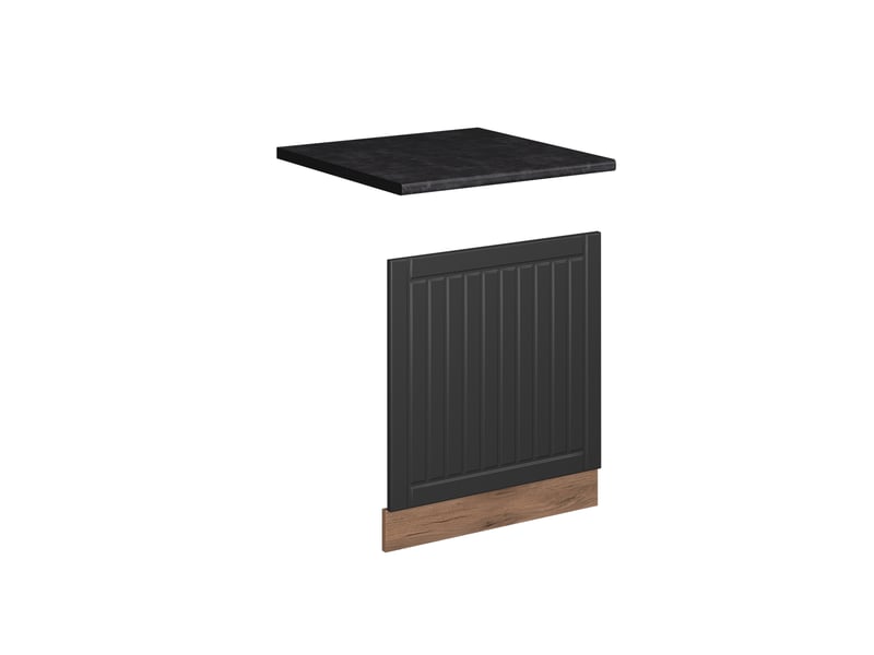  Vicco façade, gris foncéchêne de force doré, 60cm, pt anthracite  - Conforama A
