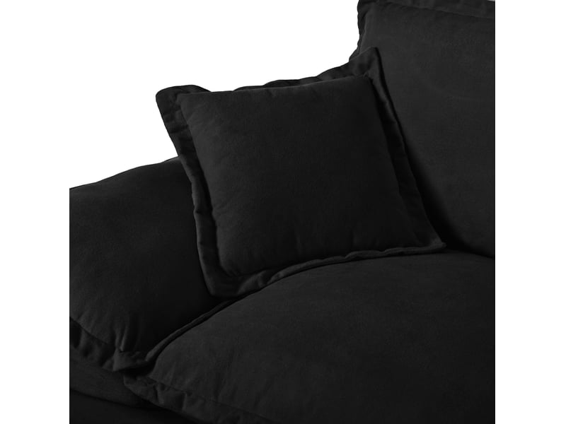 Canapé modulaire en u 364x155x90 cm 6 places avec 2 ottomanes porte-gobelets rangement usb bois noir  - Conforama D