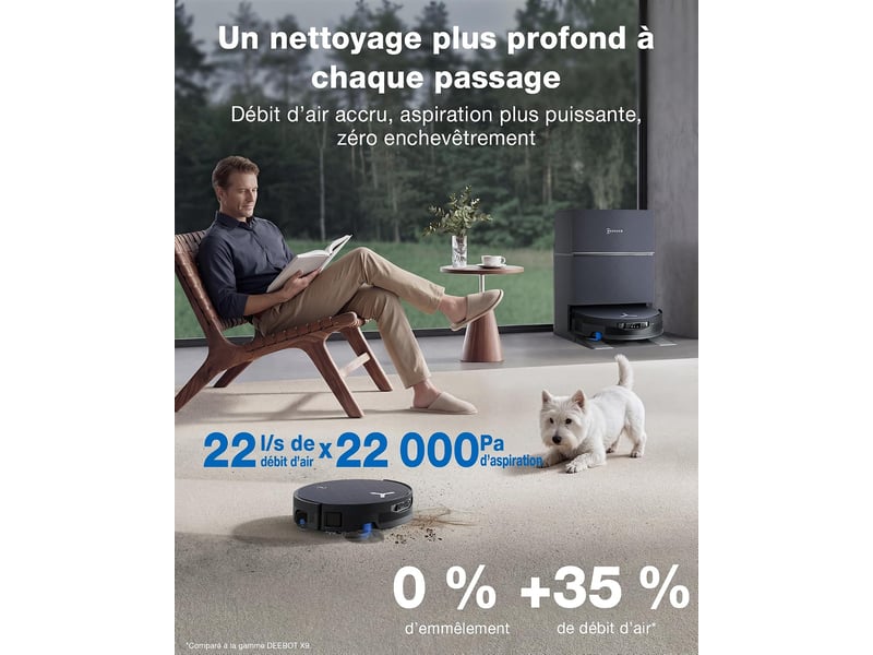  ECOVACS DEEBOT X12 Pro Omni Set Robot Aspirateur Laveur,22kPa,PowerBoost,OZMO Roller 3.0,TruEdge 4.0 22000Pa, TruEdge 4.0, 4cm - Conforama D