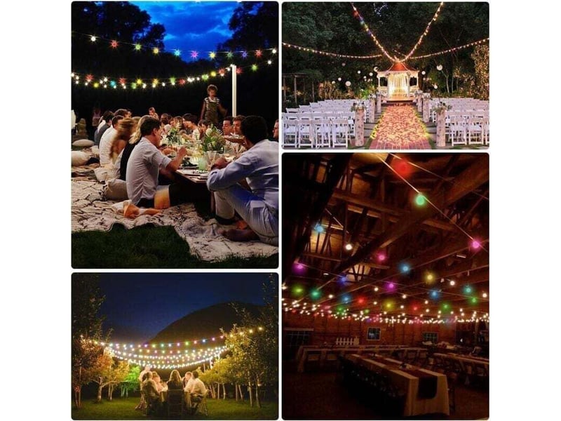  Guirlande lumineuse 100 led couleur 13m, guirlande lumineuse extérieure avec prise, 8 modes et fonction mémoire  - Conforama D