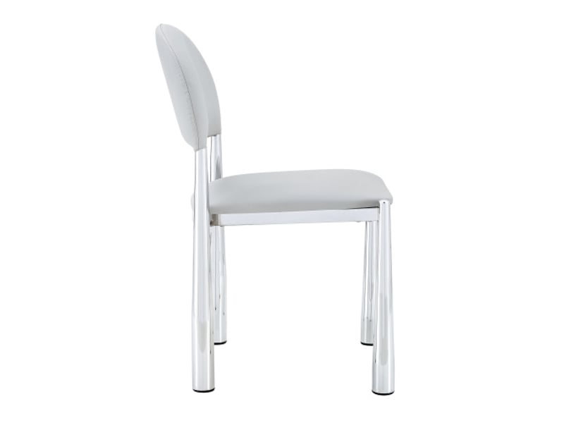  2 chaises de salle à manger modernes - dossier arrondi - assise pu - pieds métal - hauteur 80 cm - sans table  - Conforama D