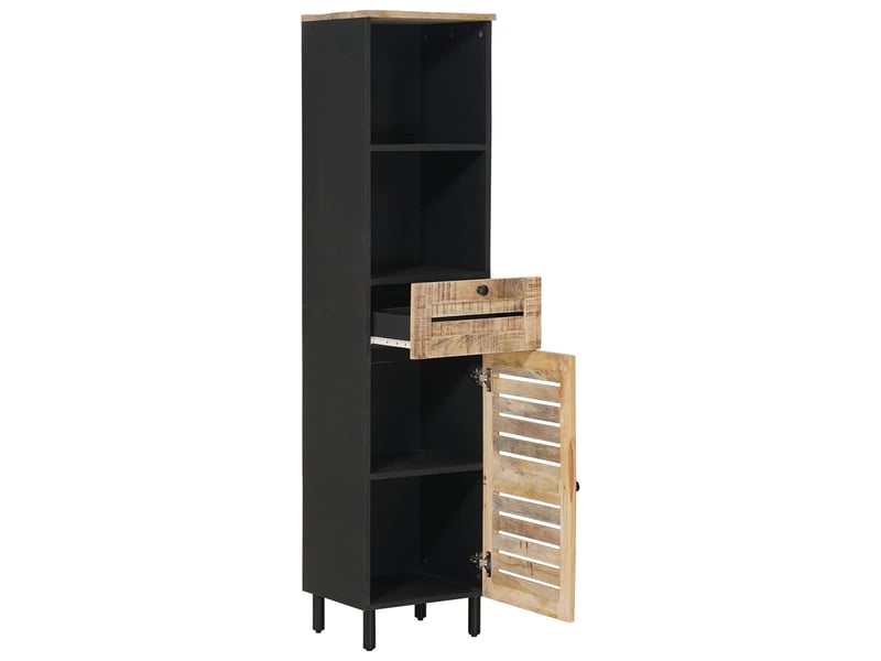  Cabinet de salle de bain, armoire salle de bain marron et noir 38 x 33,5 x 160 cm cf65386  - Conforama C