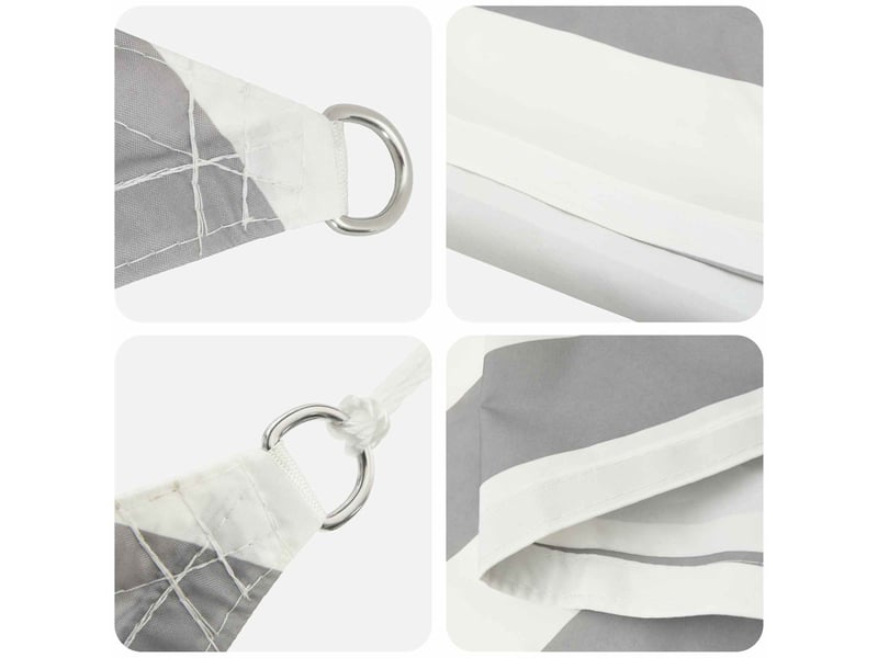  Voile d'ombre - voile d'ombrage - voile parasol gris clair et blanc 6 x 7 m  - Conforama D