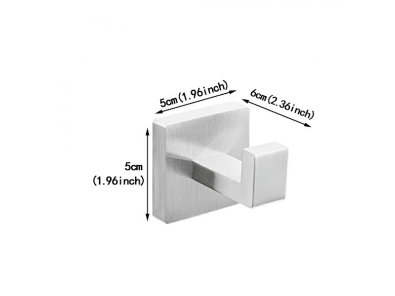 Crochet porte-serviettes de salle de bain, patère carrée en acier inoxydable, argenté, lot de 2, gris XLH-ZLS-000854ZLS - Conforama E