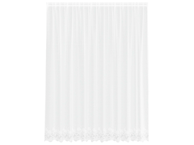 Rideau en dentelle, rideau ajouré, voilage blanc 300 x 245 cm polyester cf43798 - Conforama A