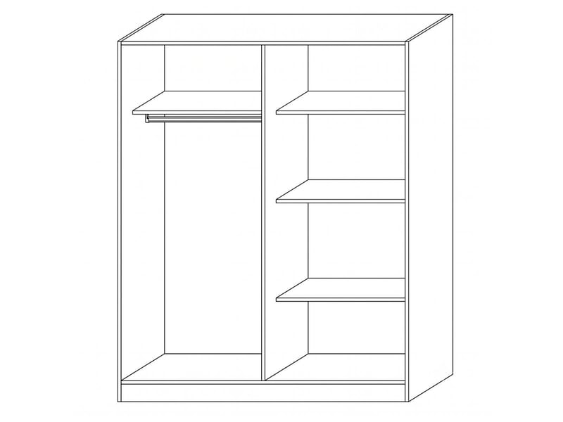  Armoire 4 portes avec miroir aspect béton et blanche - chayane CHAYANE - Conforama D