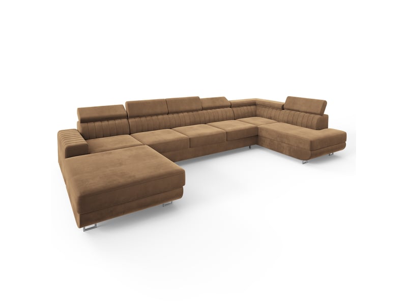  Canapé d'angle gaian, velours beige  - Conforama A