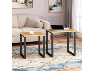 Table basse carré(e) coloris naturel STILVORA - 50 cmx50 cm