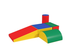 Jeu de motricité en mousse 5 pièces 40,6x40,6x20,3 cm multicolore en simili cuir, escalade et rampe enfant