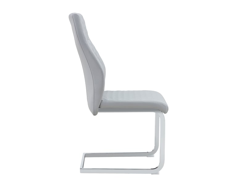 Lot de 2 chaises de salle à manger en similicuir pu gris clair W3658P391051 - Conforama B