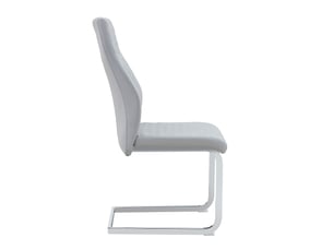 Lot de 2 chaises de salle à manger en similicuir pu gris clair