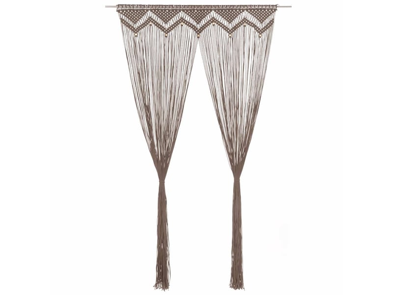  Rideau en macramé, rideau de porte taupe 140x240 cm coton cf43871  - Conforama A