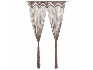 Rideau en macramé, rideau de porte taupe 140x240 cm coton cf43871