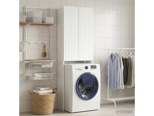 Armoire de toilette, meuble de toilette zwolle blanc 66x25.5x190 cm