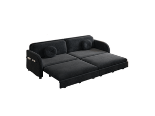 Canapé droit convertible <strong></strong> <strong>Fay Lum</strong> 3 places Tissu noir