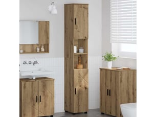 Cabinet de salle de bain, armoire salle de bain chêne artisanal 30 x 35 x 192 cm cf65281