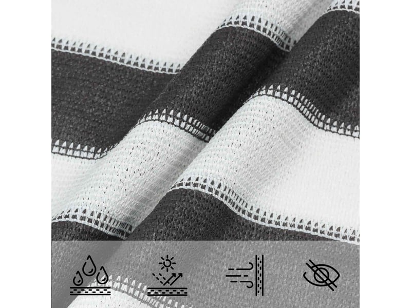  Voile d'ombre - voile d'ombrage - voile parasol 5 x 8 m hdpe rectangulaire anthracite et blanc  - Conforama D