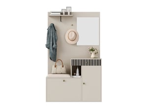 Portemanteau avec banc et rangement 110 x 185,5 cm en mdf beige