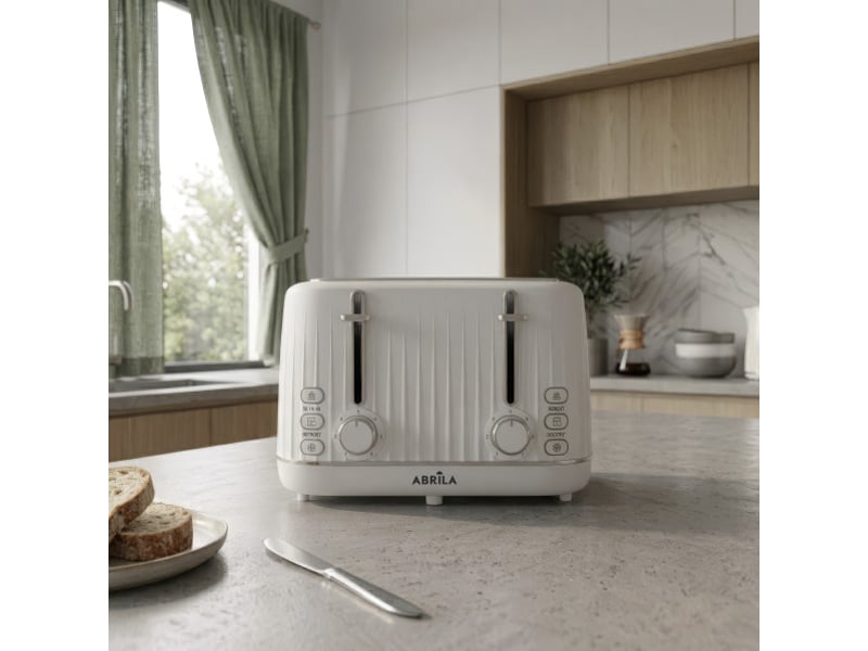  Grille-pain fabrilamp jacaranda 1860 w 4 fentes 7 niveaux blanc 19,5 x 29 x 29,5 cm 271411181 - Conforama C