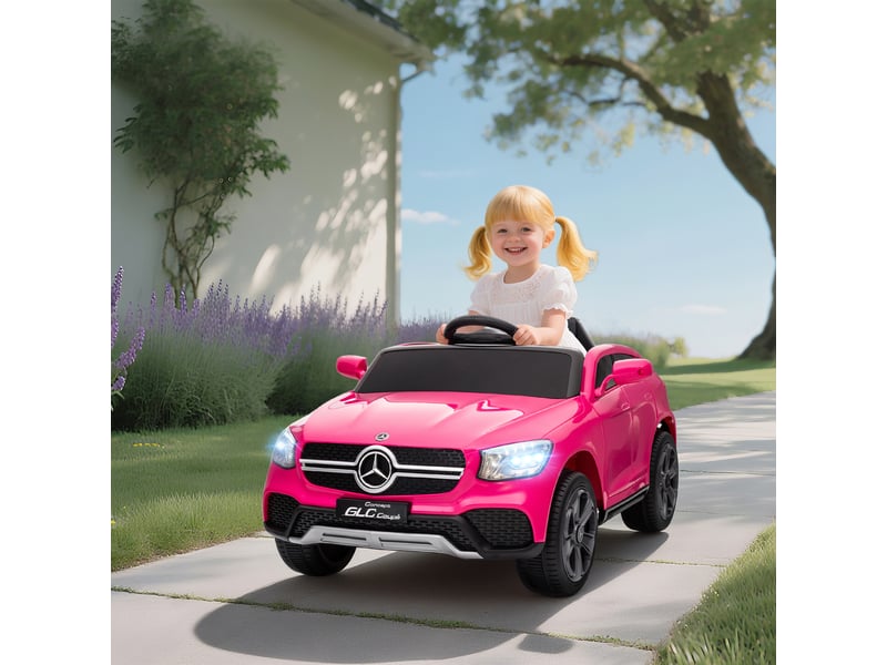  Voiture électrique pour enfants, 12 v, avec télécommande, lumières led, musique, 3 vitesses, 3-6 ans, rose  - Conforama D