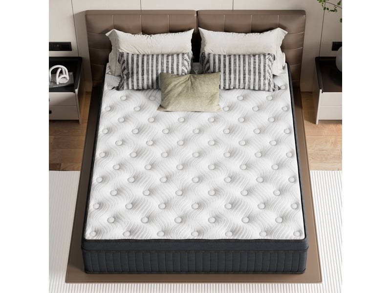 Matelas ressorts ensachés 160x200 cm somniae , accueil mémoire de forme, 25 cm d'épaisseur, noir - Conforama E
