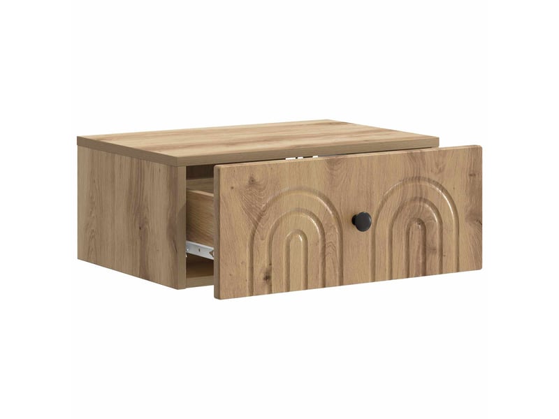  Table de chevet - cabinet de chevet - table de nuit mural chêne artisanal 49 x 34,5 x 20 cm  - Conforama C