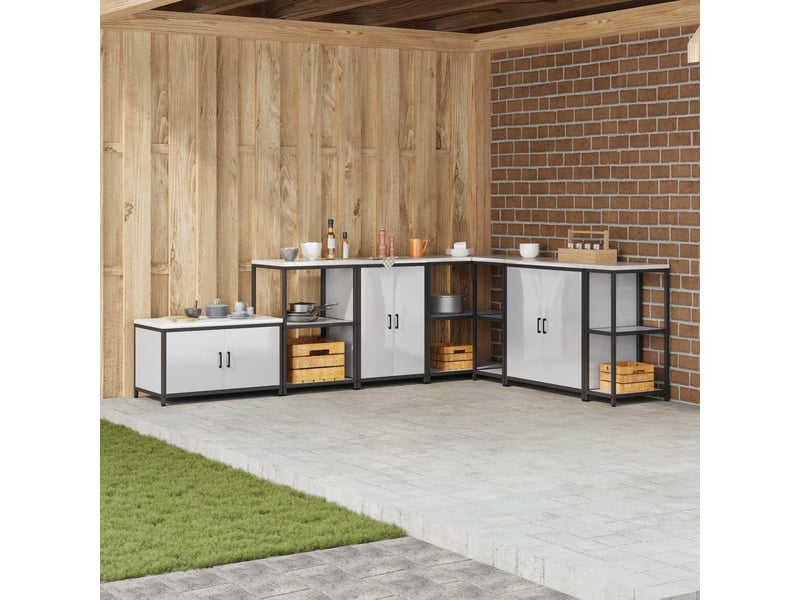 Meuble de rangement de cuisine hattem argenté 60x50x92cm - Conforama B