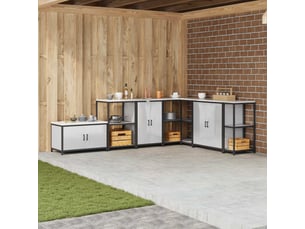 Meuble de rangement de cuisine hattem argenté 60x50x92cm