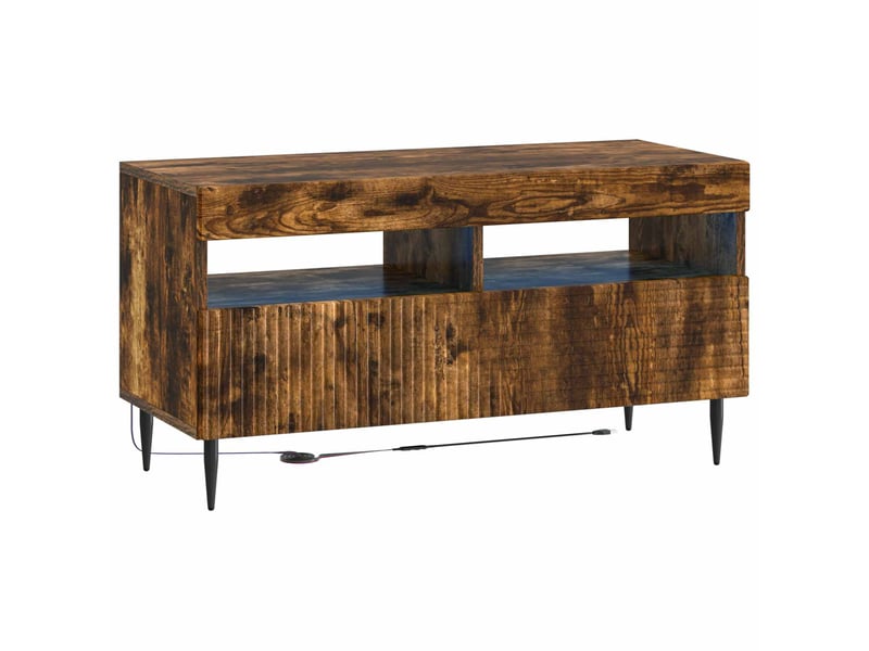  Ensemble de 3 meubles tv led chêne fumé bois d'ingénierie shl86568  - Conforama E