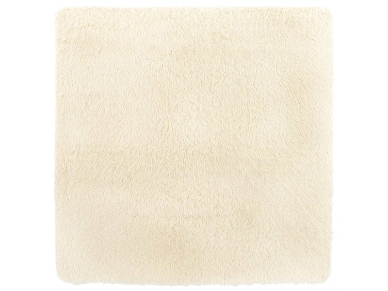  Tapis shaggy à poils longs navarra crème 120x120cm polyester - comfortxl 4102863 - Conforama A
