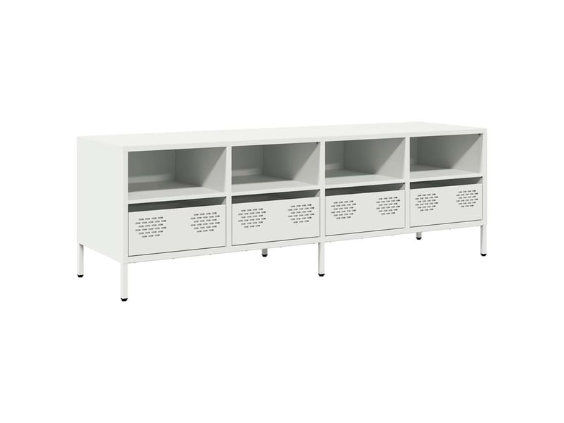  Meuble tv - banc tv - meuble de rangement blanc 135x39x43,5 cm acier laminé à froid  - Conforama A