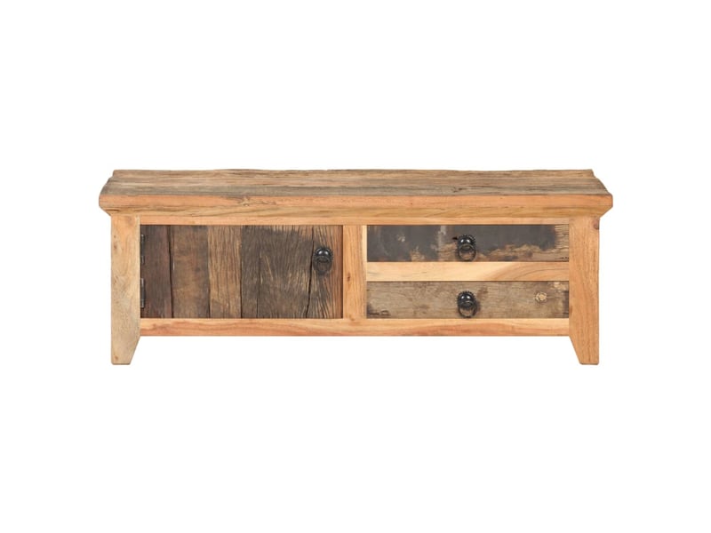 Table basse | table d'appoint salon 90x50x31 cm bois de récupération massif  - Conforama C