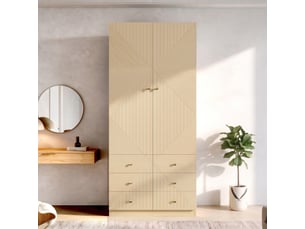 Armoire 2 porte(s) coulissante  6 tiroir(s) <strong></strong> <strong>OPULERANE TRADING LTD</strong> coloris naturel largeur 50 cm