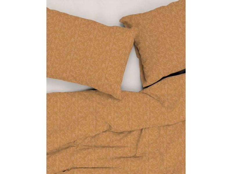  Parure housse de couette renforcée coton 140x200 et taie 60x60 jaune moutarde 129CTN34753 - Conforama C