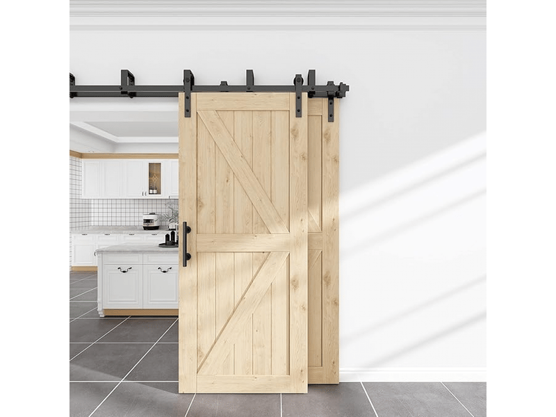  Poignée de porte coulissante de 31 cm, couleur noire, taille grande, style rustique, idéale pour les garages et les armoires (1 unité)  - Conforama C