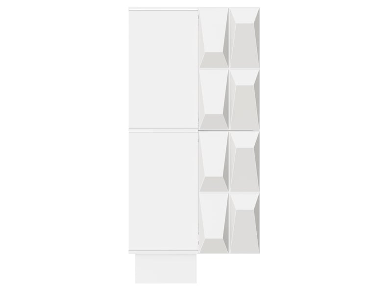  Buffet haut 4 portes avec étagères réglables 60,5x34x135,5 cm, blanc  - Conforama A