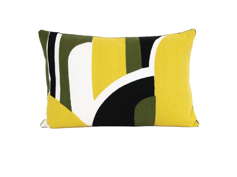  Coussin brodé en relief motif abstrait 40x60 cm  - Conforama A