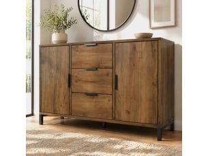 Buffet 2 porte(s) 3 tiroir(s) <strong>HAVRYA</strong> <strong></strong> - 120 cm coloris marron