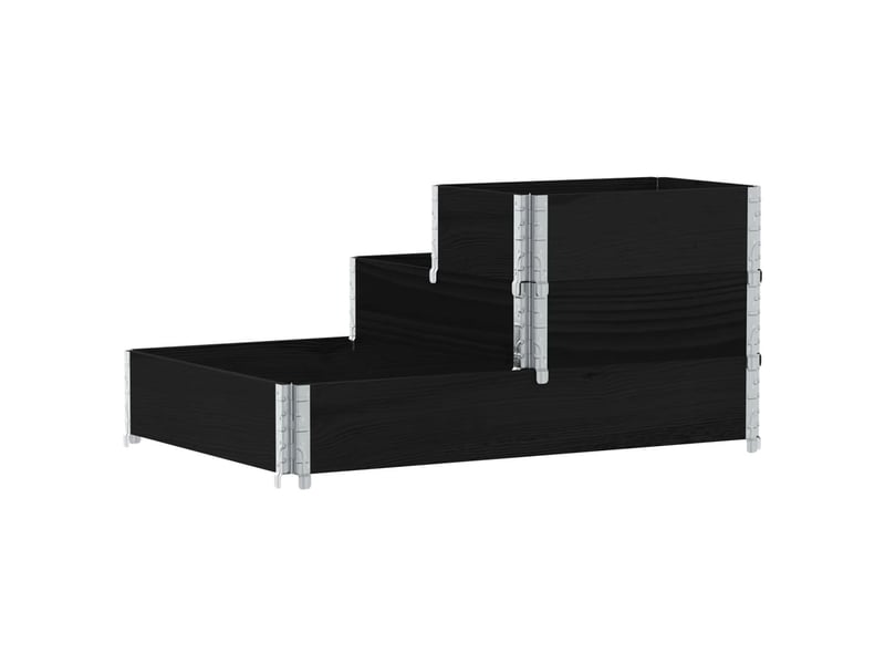  Jardinière - lit surélevé à 3 niveaux noir 120x80 cm bois de pin massif  - Conforama E