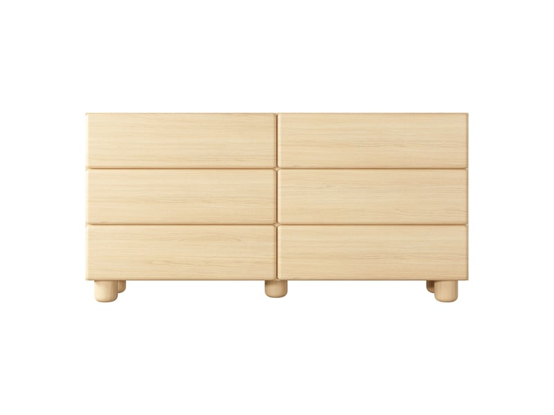 Buffet hana, enfilade 6 tiroirs, 160x38x80h cm chêne brun Hana - Conforama E